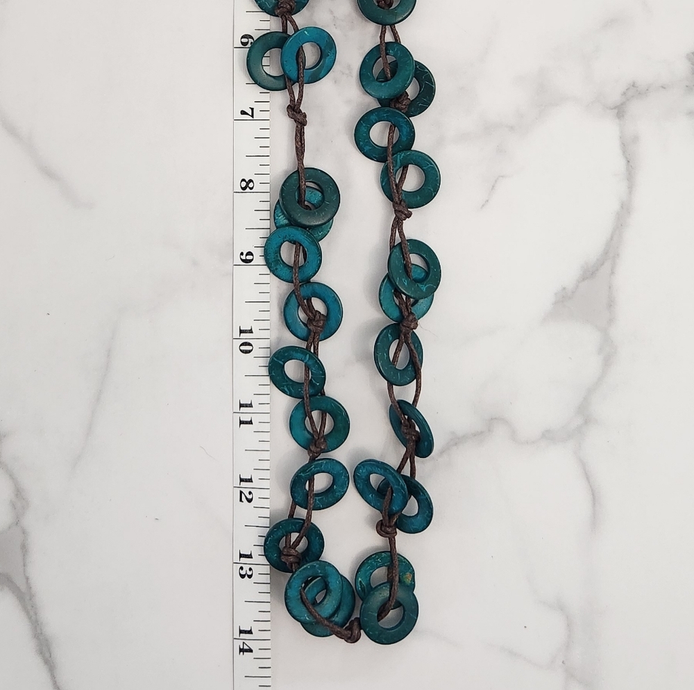 Paparazzi Teal Loop Necklace & Earring Set - Picture 12 of 13